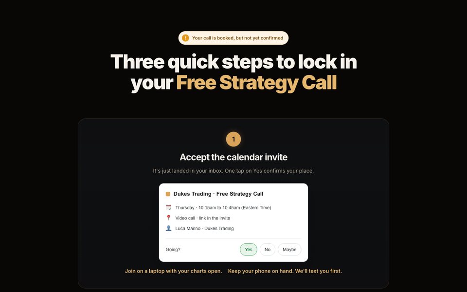 Confirmation page preview